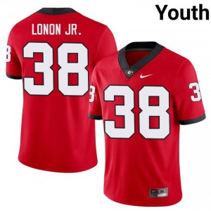 AJ Lonon Jr. #38 Red Youth Stitch Jersey | Pro Cut UGA Bulldogs College Football Gear 92474029