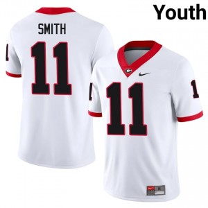 Dawgs Arian Smith #11 White Youth NCAA Jersey | Essential Stitched Football Uniform 41185911