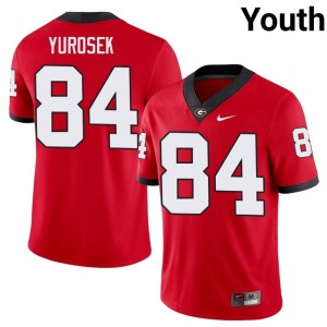 Ben Yurosek #84 Red Youth Stitched Jersey | Officially Licensed Georgia Bulldogs College Football Gear 96548377