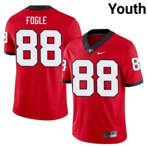Brayden Fogle #88 Red Youth Embroidery Jersey | Dawgs College Football Gear 49546716