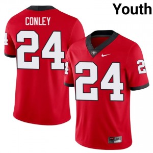 Braylon Conley #24 Red Youth Stitch Jersey | Fresh UGA Bulldogs College Football Gear 17097673