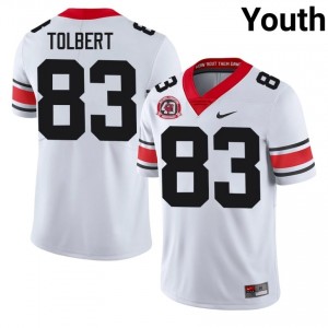 Brody Tolbert #83 White Youth Stitched 1980 National Champions 40th Anniversary Jersey | Licensed UGA High School Football Gear 49953540