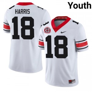 Caden Harris #18 White Youth Embroidery 1980 National Champions 40th Anniversary Jersey | Limited Georgia High School Football Gear 65343042