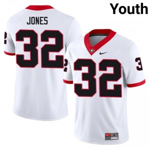 Georgia Cash Jones #32 White Youth NCAA Jersey | Moisture Wicking Stitch Football Uniform 21305556