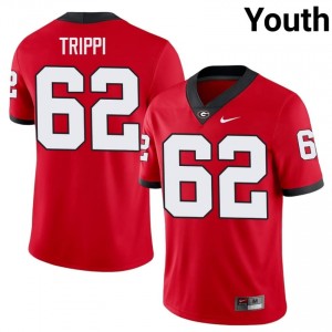 Charley Trippi #62 Red Youth Embroidery Jersey | Genuine Dawgs College Football Gear 74724615