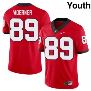 Charlie Woerner #89 Red Youth Stitched Jersey | Iconic UGA Bulldogs College Football Gear 16340392