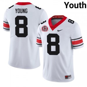 Colbie Young #8 White Youth Embroidery 1980 National Champions 40th Anniversary Jersey | Officially Licensed UGA Bulldogs High School Football Gear 33786195