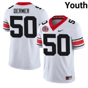Colton Dermer #50 White Youth Stitched 1980 National Champions 40th Anniversary Jersey | Classic UGA Bulldogs High School Football Gear 33304288