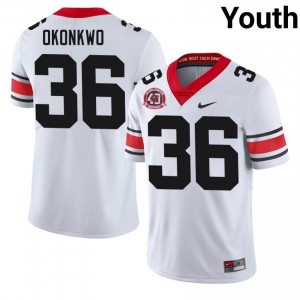 Daniel Okonkwo #36 White Youth Stitched 1980 National Champions 40th Anniversary Jersey | Pro-Grade UGA Bulldogs High School Football Gear 17551932