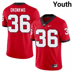 Daniel Okonkwo #36 Red Youth Stitched Jersey | Alumni Georgia College Football Gear 15227255