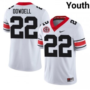 Dante Dowdell #22 White Youth Stitched 1980 National Champions 40th Anniversary Jersey | Gameday UGA Bulldogs High School Football Gear 74717151