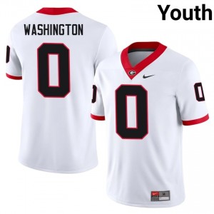 UGA Bulldogs Darnell Washington #0 White Youth NCAA Jersey | Officially Licensed Stitch Football Uniform 65691612