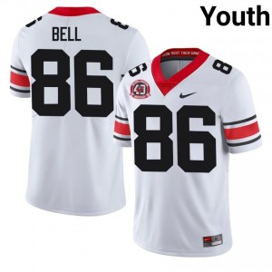 Dillon Bell #86 White Youth Stitched 1980 National Champions 40th Anniversary Jersey | Elite Georgia Bulldogs High School Football Gear 16470121