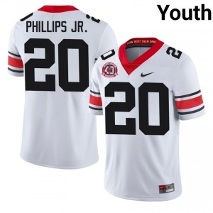 Dwight Phillips Jr. #20 White Youth Stitched 1980 National Champions 40th Anniversary Jersey | Gameday Georgia Bulldogs High School Football Gear 85442044