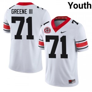 Earnest Greene III #71 White Youth Stitched 1980 National Champions 40th Anniversary Jersey | Licensed Georgia High School Football Gear 12842459