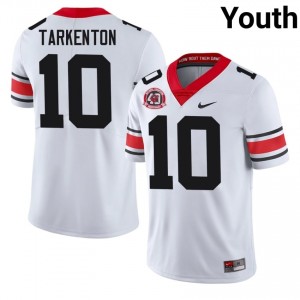 Fran Tarkenton #10 White Youth Sewn 1980 National Champions 40th Anniversary Jersey | Pro-Grade UGA Bulldogs High School Football Gear 85168866