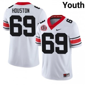 Graham Houston #69 White Youth Embroidery 1980 National Champions 40th Anniversary Jersey | Officially Licensed Georgia Bulldogs High School Football Gear 51654716