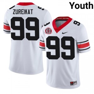 Harran Zureikat #99 White Youth Stitched 1980 National Champions 40th Anniversary Jersey | Pro Cut Georgia Bulldogs High School Football Gear 88639607