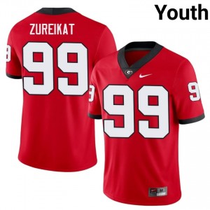 Harran Zureikat #99 Red Youth Embroidery Jersey | Limited UGA College Football Gear 82469392
