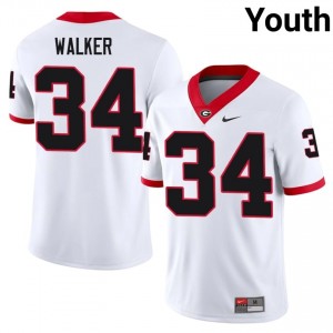 Georgia Bulldogs Herschel Walker #34 White Youth NCAA Jersey | Durable Stitched Football Uniform 55419180