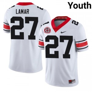 Jae Lamar #27 White Youth Embroidery 1980 National Champions 40th Anniversary Jersey | Authentic UGA Bulldogs High School Football Gear 66490410