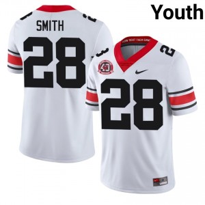 Jordan Smith #28 White Youth Stitched 1980 National Champions 40th Anniversary Jersey | Essential UGA Bulldogs High School Football Gear 17252455