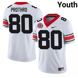 Kaiden Prothro #80 White Youth Embroidery 1980 National Champions 40th Anniversary Jersey | Moisture Wicking UGA High School Football Gear 37328965