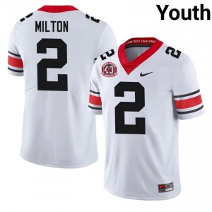 Kendall Milton #2 White Youth Stitched 1980 National Champions 40th Anniversary Jersey | Pro Cut UGA Bulldogs High School Football Gear 11788927