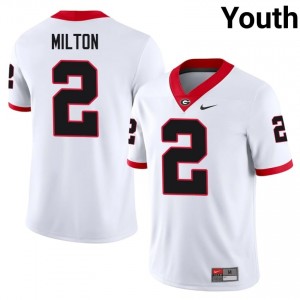 Dawgs Kendall Milton #2 White Youth NCAA Jersey | Elite Thread Swen Football Uniform 42669387