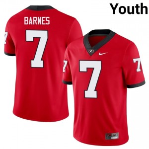 Khalil Barnes #7 Red Youth Embroidery Jersey | Licensed Georgia Bulldogs College Football Gear 41291068