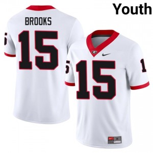 Dawgs Khamari Brooks #15 White Youth NCAA Jersey | Classic Stitched Football Uniform 20940265