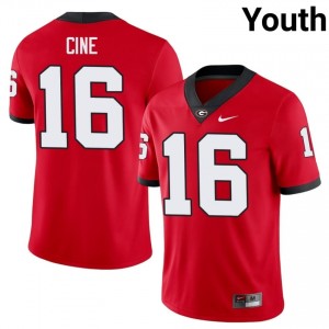 Lewis Cine #16 Red Youth Stitched Jersey | Classic Dawgs College Football Gear 32170809