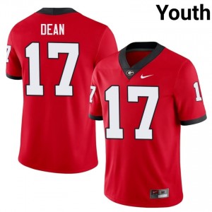Nakobe Dean #17 Red Youth Sewn Jersey | Exclusive UGA College Football Gear 41691286