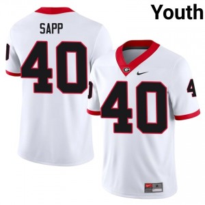 Dawgs Theron Sapp #40 White Youth NCAA Jersey | Embroidery Football Uniform 66749098