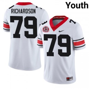 TyQuez Richardson #79 White Youth Stitched 1980 National Champions 40th Anniversary Jersey | Gameday Dawgs High School Football Gear 55558384