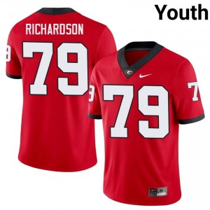 TyQuez Richardson #79 Red Youth Embroidery Jersey | Genuine UGA Bulldogs College Football Gear 82165084