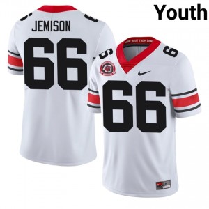 Tyreek Jemison #66 White Youth Stitch 1980 National Champions 40th Anniversary Jersey | Iconic UGA Bulldogs High School Football Gear 80265071