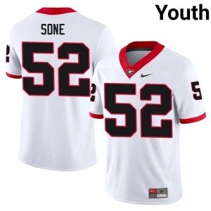 Georgia Bulldogs Valdin Sone #52 White Youth NCAA Jersey | Exclusive Stitched Football Uniform 72262923