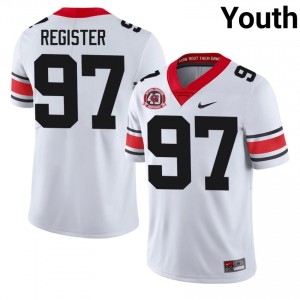Wade Register #97 White Youth Sewn 1980 National Champions 40th Anniversary Jersey | Elite Thread Georgia High School Football Gear 84544643