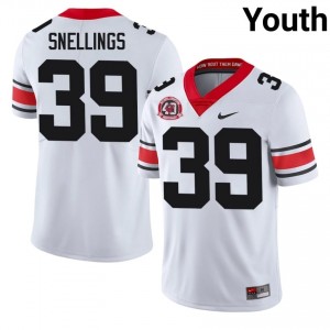 Will Snellings #39 White Youth Embroidery 1980 National Champions 40th Anniversary Jersey | Gameday UGA High School Football Gear 59408451