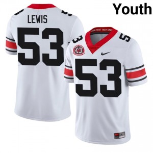 Zach Lewis #53 White Youth Sewn 1980 National Champions 40th Anniversary Jersey | Elite UGA High School Football Gear 30887970