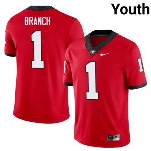 Zachariah Branch #1 Red Youth Stitched Jersey | Gameday Georgia College Football Gear 65410673