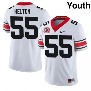 Zykie Helton #55 White Youth Stitched 1980 National Champions 40th Anniversary Jersey | Licensed Dawgs High School Football Gear 88492021