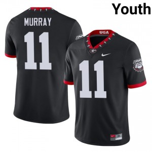 Georgia Bulldogs Aaron Murray #11 Black Youth University Mascot 100th Anniversary Jersey | Elite Thread Embroidery Football Uniform 80521411