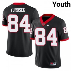 Black #84 Ben Yurosek Youth Embroidery Jersey | Georgia Bulldogs Genuine Player Football Edition 84551302