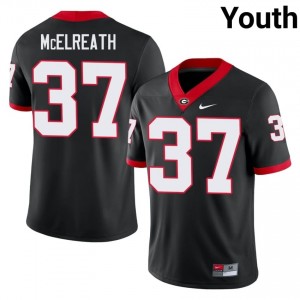 Black #37 Benjamin McElreath Youth Embroidery Jersey | Georgia Authentic Player Football Edition 86045501