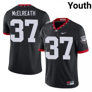 Georgia Bulldogs Benjamin McElreath #37 Black Youth University Mascot 100th Anniversary Jersey | Elite Thread Stitch Football Uniform 71846300