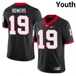 Black #19 Brock Bowers Youth Stitched Jersey | UGA Bulldogs Premium Player Football Edition 80972806
