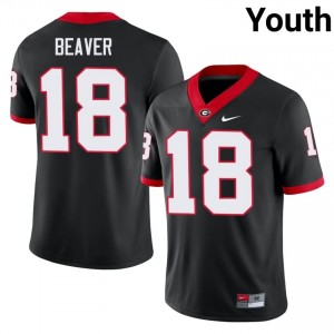 Black #18 Bryson Beaver Youth Stitched Jersey | Georgia Genuine Player Football Edition 98447301
