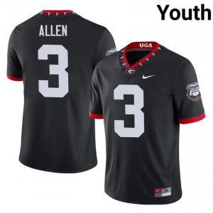 Georgia Bulldogs CJ Allen #3 Black Youth University Mascot 100th Anniversary Jersey | Fresh Stitched Football Uniform 65003625